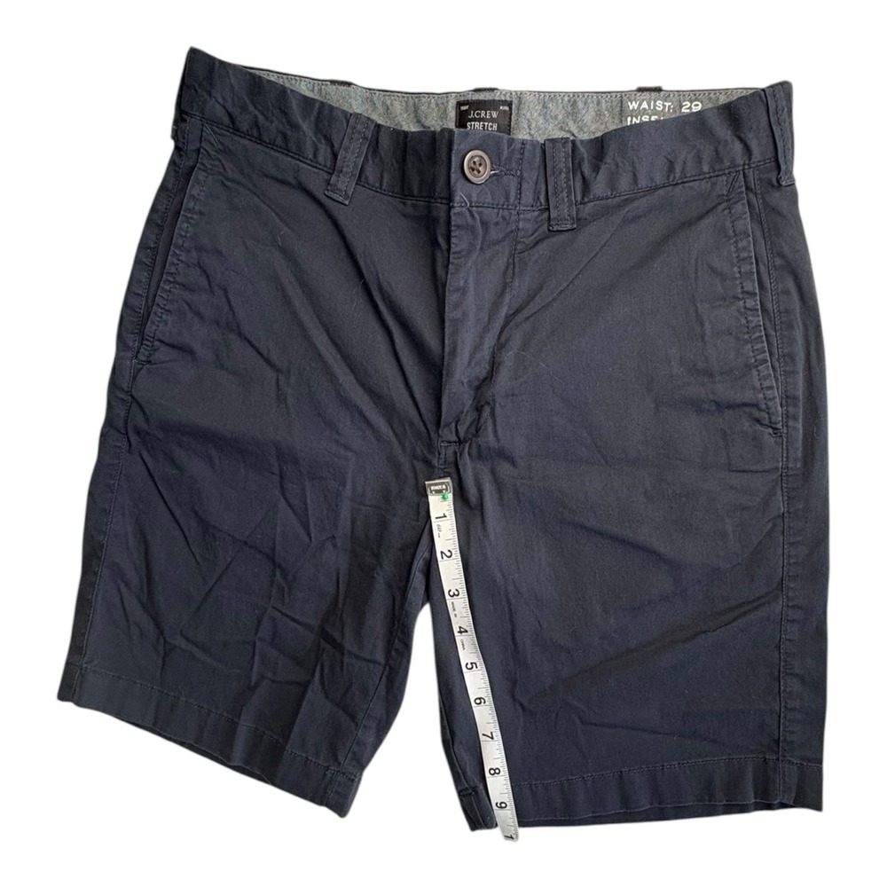 J.Crew Stretch Chino Shorts Mens 29 Navy Blue Flat Front 9" Inseam - Picture 6 of 8